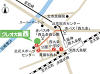 クレオ大阪西への地図です